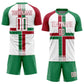 Custom White Kelly Green-Crimson Sublimation Mexico Soccer Uniform Jersey Limited