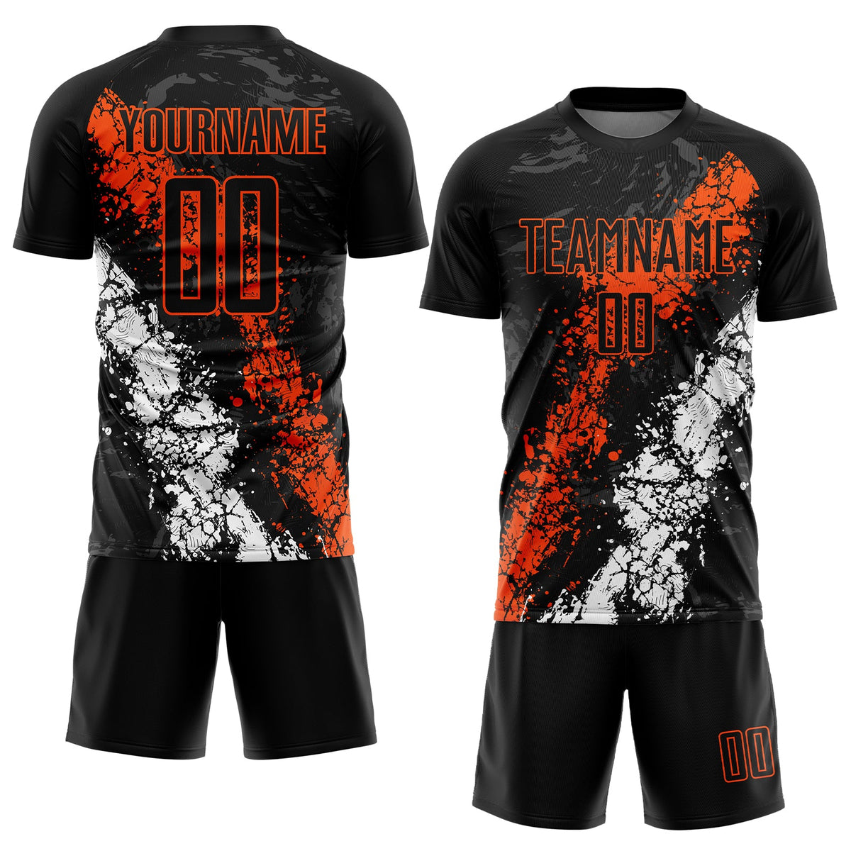 Custom Black Orange-White Sublimation Soccer Uniform Jersey Limited