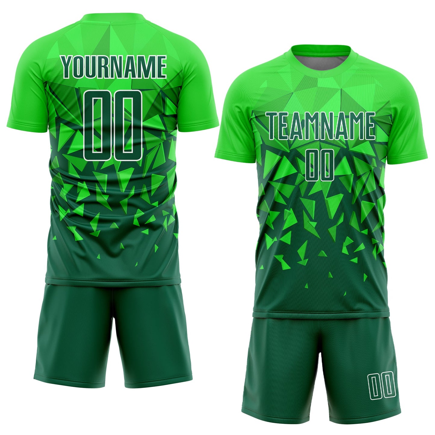 Custom Green Grass Green-White Sublimation Soccer Uniform Jersey Limited