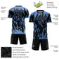 Custom Light Blue Black Sublimation Soccer Uniform Jersey Limited