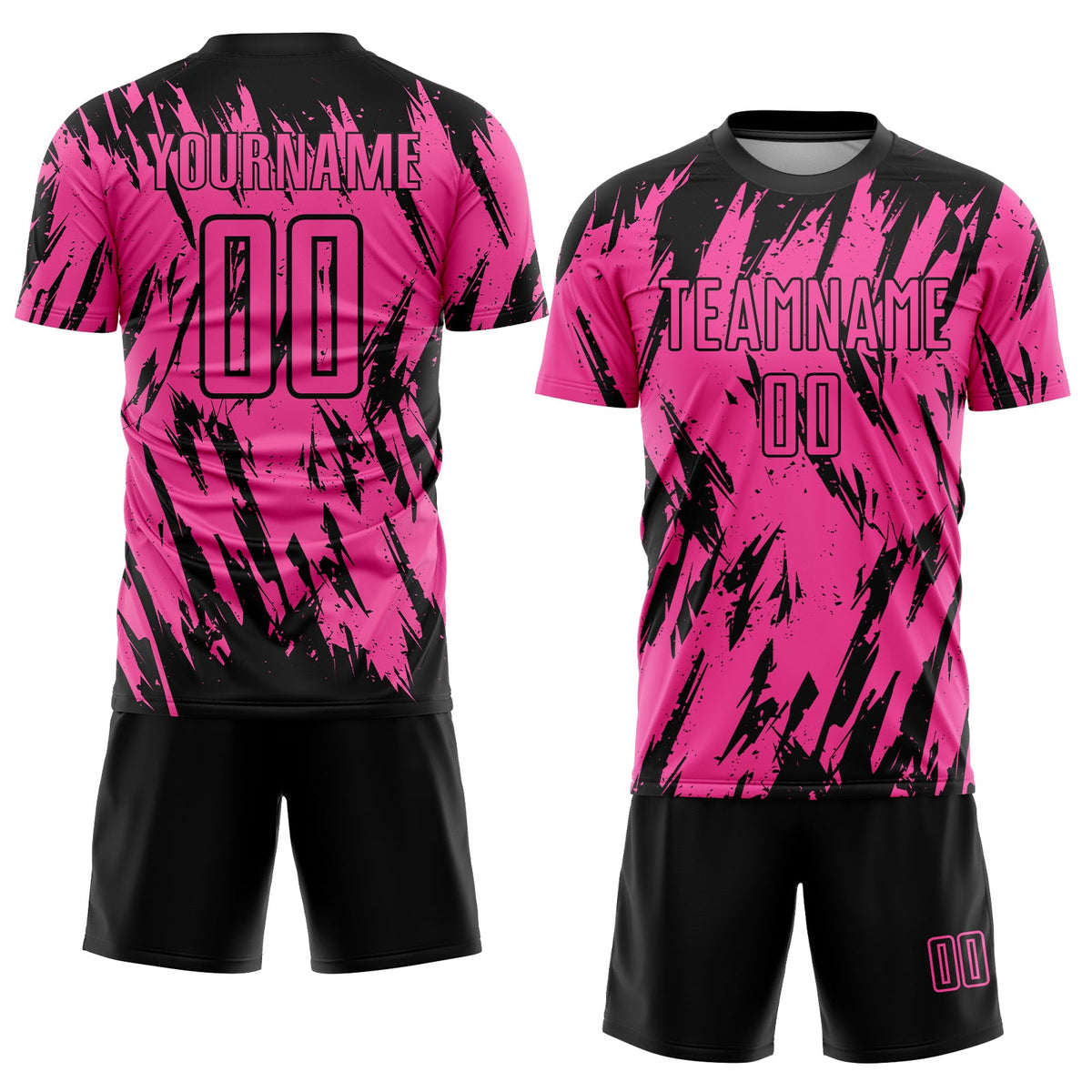 Custom Pink Black Sublimation Soccer Uniform Jersey Limited