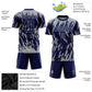Custom Navy Gray Sublimation Soccer Uniform Jersey Limited