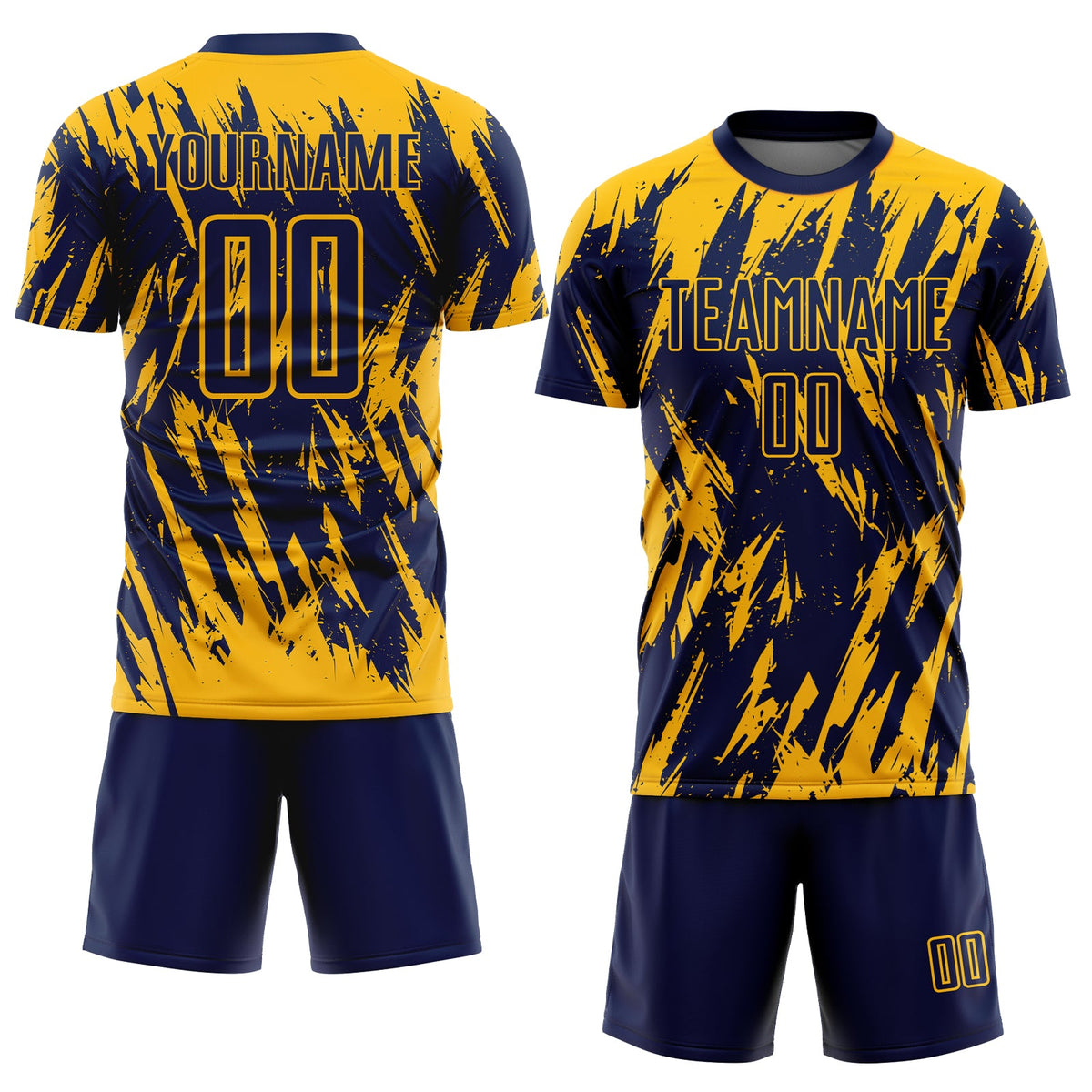 Custom Gold Navy Sublimation Soccer Uniform Jersey Limited