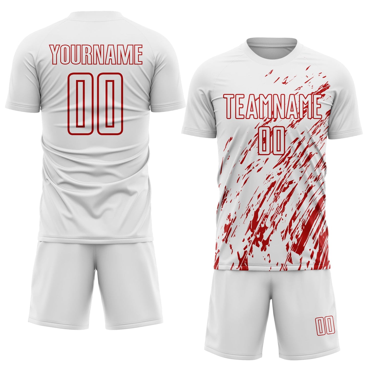 Custom White Red Sublimation Soccer Uniform Jersey Limited