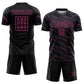 Custom Black Pink Sublimation Soccer Uniform Jersey Limited