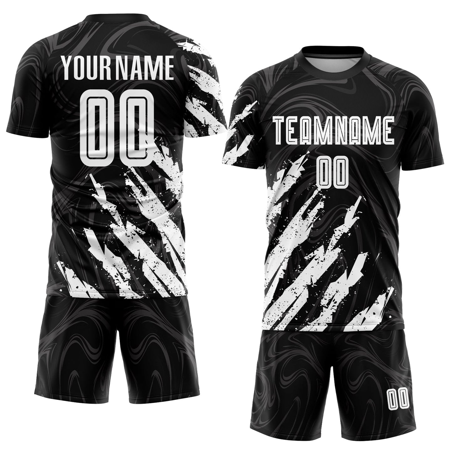 Custom Black White Sublimation Soccer Uniform Jersey Limited