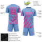 Custom Light Blue Pink Sublimation Soccer Uniform Jersey Limited