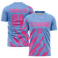 Custom Light Blue Pink Sublimation Soccer Uniform Jersey