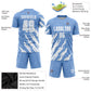 Custom Light Blue White Sublimation Soccer Uniform Jersey Limited