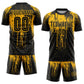 Custom Gold Black Sublimation Soccer Uniform Jersey Limited