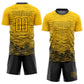 Custom Yellow Black Sublimation Soccer Uniform Jersey Limited