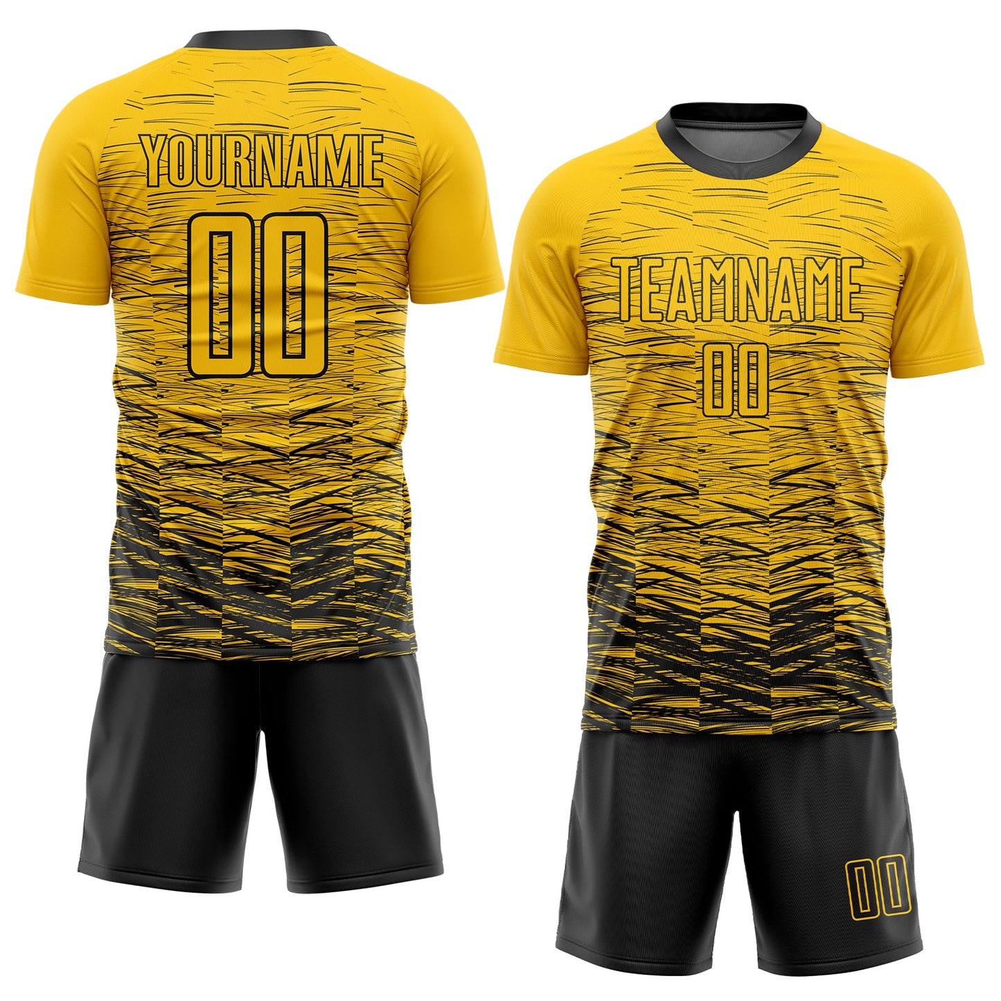 Custom Yellow Black Sublimation Soccer Uniform Jersey Limited