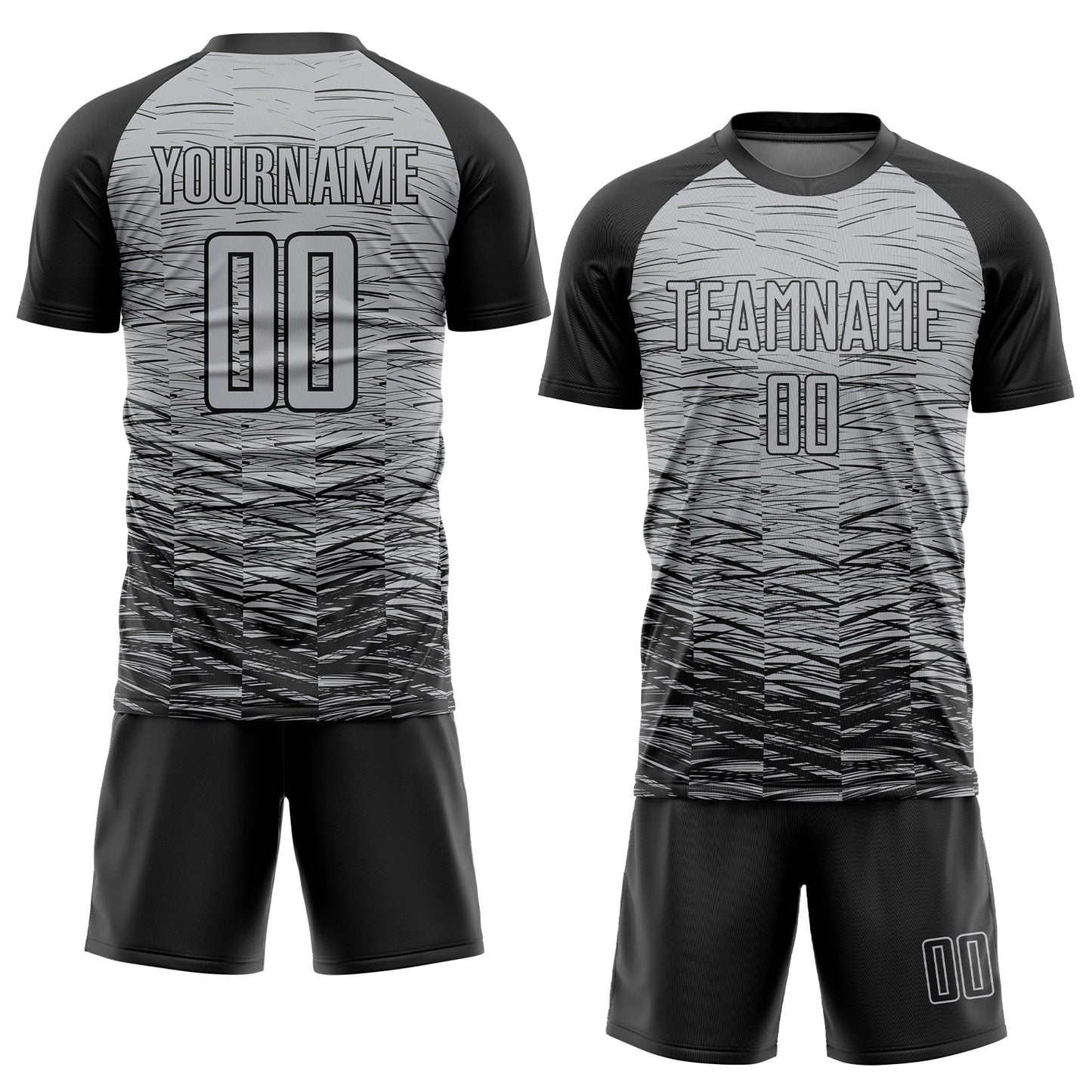 Custom Gray Black Sublimation Soccer Uniform Jersey Limited