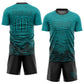 Custom Teal Black Sublimation Soccer Uniform Jersey Limited