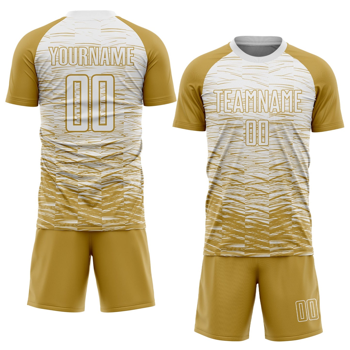 Custom Old Gold White Sublimation Soccer Uniform Jersey Limited