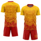 Custom Yellow Red Sublimation Soccer Uniform Jersey Limited
