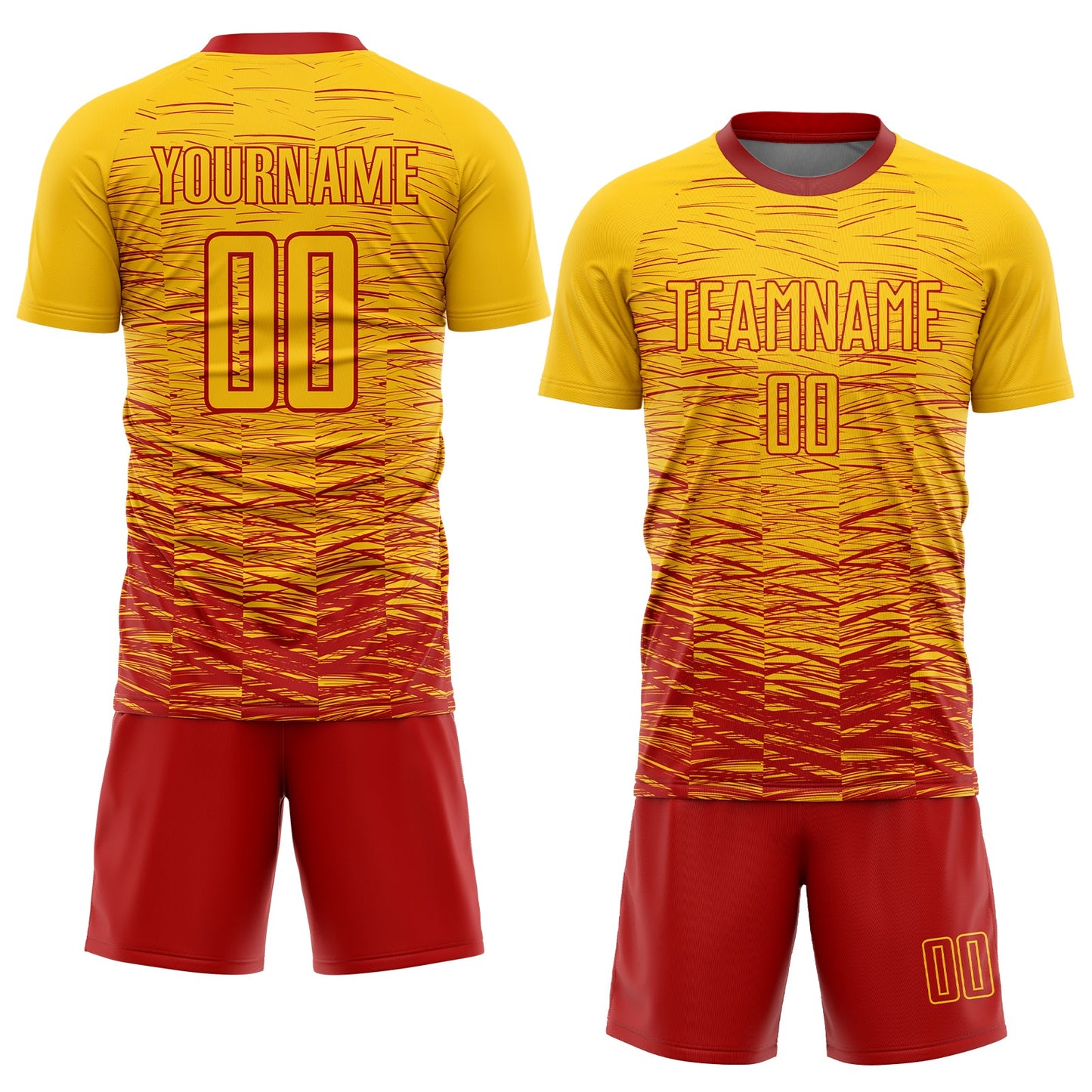 Custom Yellow Red Sublimation Soccer Uniform Jersey Limited