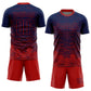 Custom Navy Red Sublimation Soccer Uniform Jersey Limited