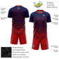 Custom Navy Red Sublimation Soccer Uniform Jersey Limited
