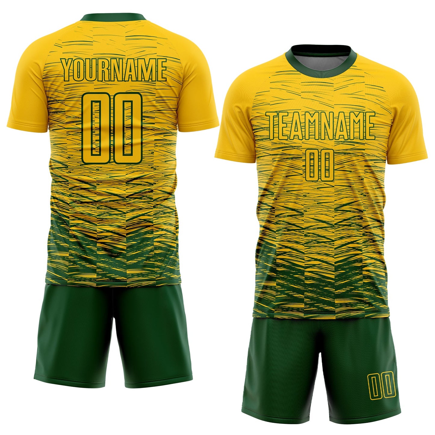 Custom Yellow Green Sublimation Soccer Uniform Jersey Limited
