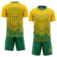 Custom Yellow Kelly Green Sublimation Soccer Uniform Jersey Limited
