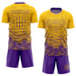 Custom Yellow Purple Sublimation Soccer Uniform Jersey Limited