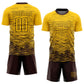 Custom Yellow Brown Sublimation Soccer Uniform Jersey Limited