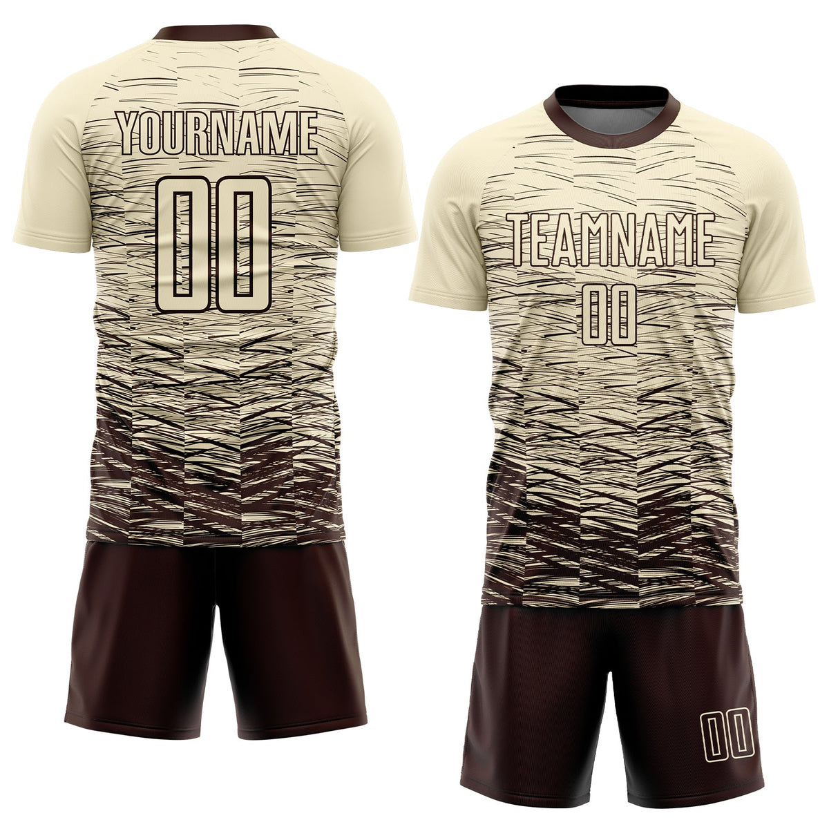 Custom Cream Brown Sublimation Soccer Uniform Jersey Limited