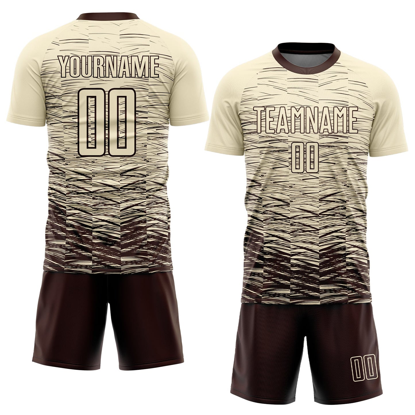 Custom Cream Brown Sublimation Soccer Uniform Jersey Limited