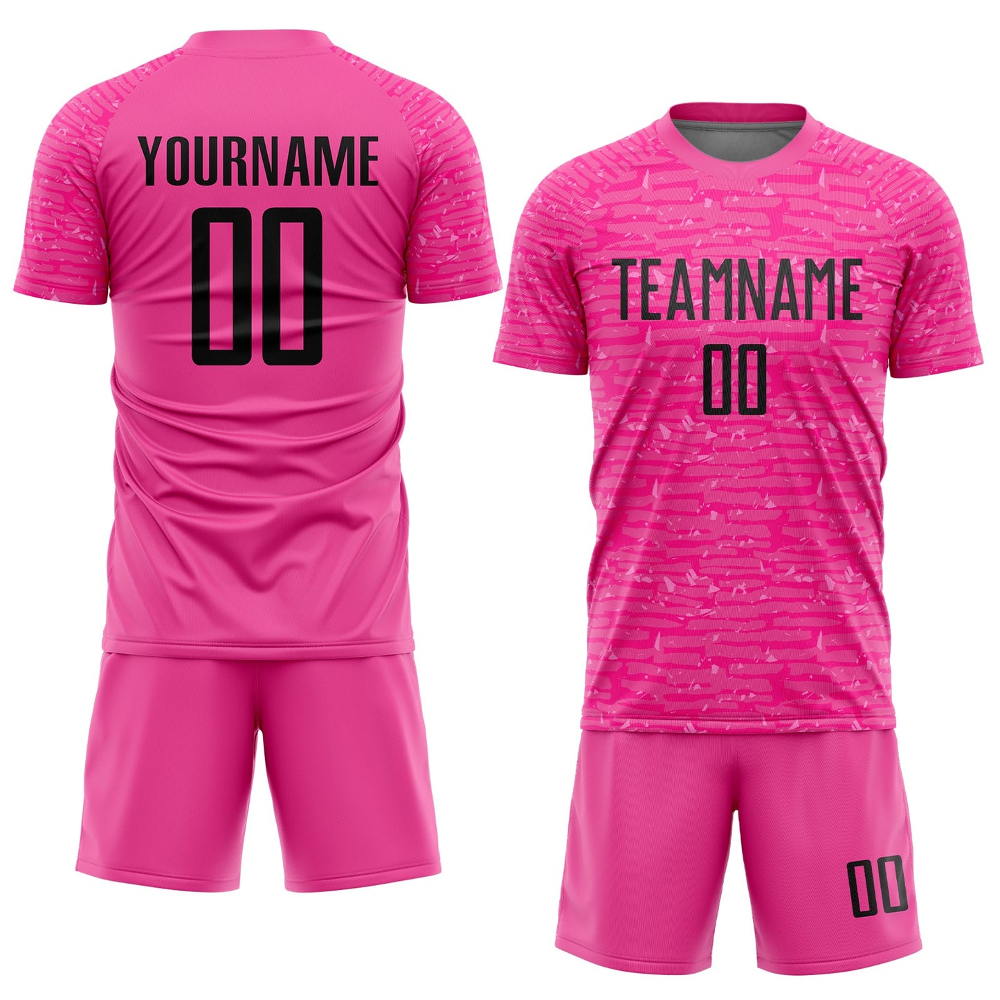 Custom Pink Black Sublimation Soccer Uniform Jersey Limited