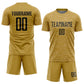 Custom Old Gold Black Sublimation Soccer Uniform Jersey Limited