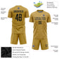 Custom Old Gold Black Sublimation Soccer Uniform Jersey Limited