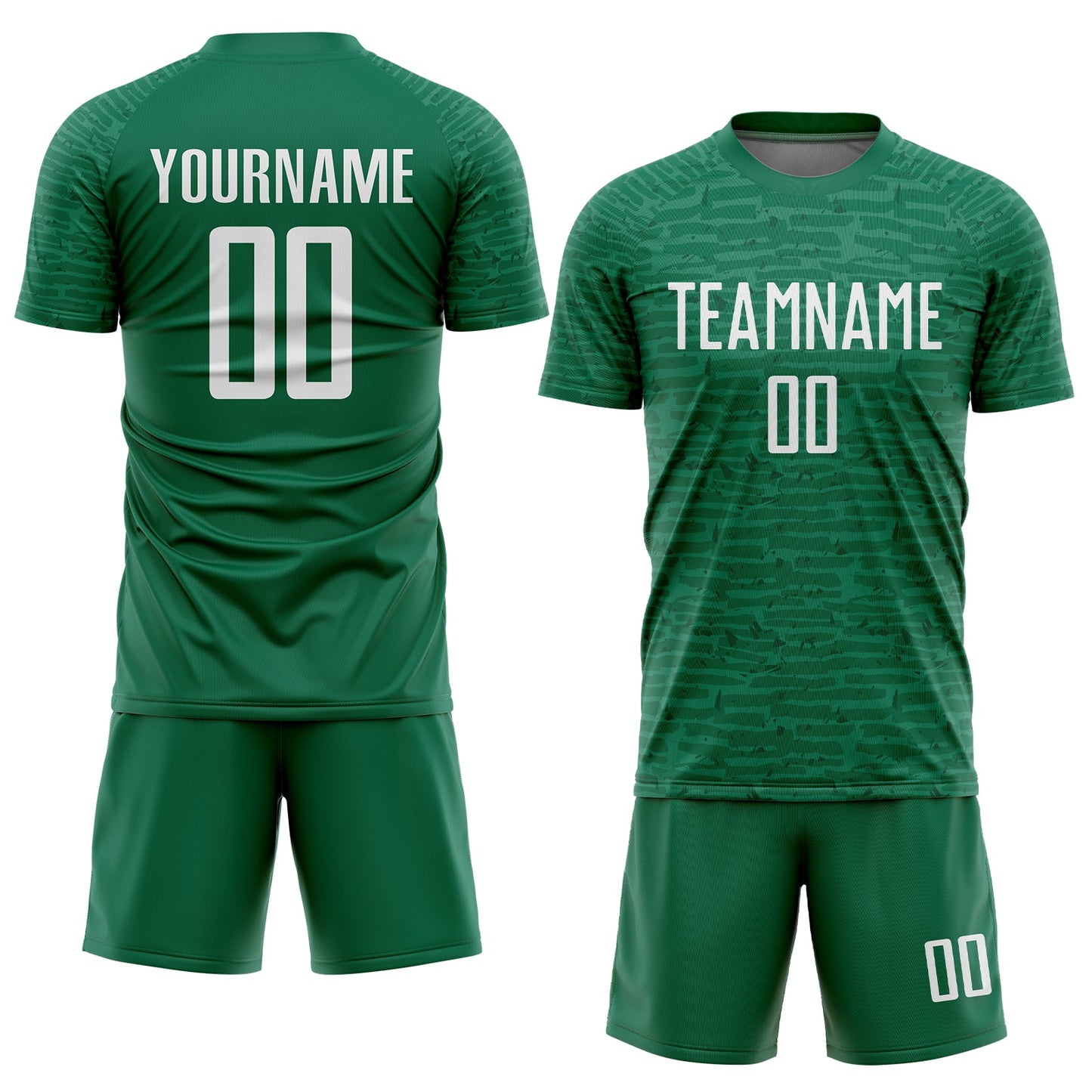 Custom Kelly Green White Sublimation Soccer Uniform Jersey Limited
