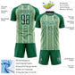 Custom Kelly Green Pea Green-White Ethnic Stripes Sublimation Soccer Uniform Jersey Limited