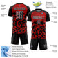 Custom Red Black-White Animal Print Sublimation Soccer Uniform Jersey Limited