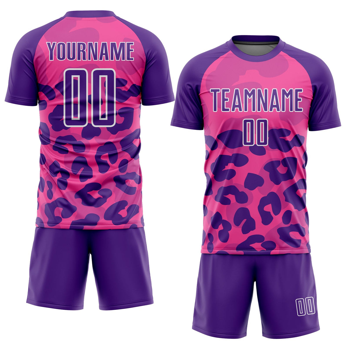Custom Pink Purple-White Animal Print Sublimation Soccer Uniform Jersey Limited