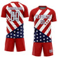 Custom Red White-Navy Vintage American Flag Sublimation Soccer Uniform Jersey Limited