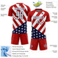 Custom Red White-Navy Vintage American Flag Sublimation Soccer Uniform Jersey Limited