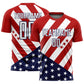 Custom Red White-Navy Vintage American Flag Sublimation Soccer Uniform Jersey