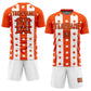 Custom Orange Black-White Stars And Stripes Sublimation Soccer Uniform Jersey Limited
