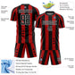 Custom Red Black-White Stars And Squares Sublimation Soccer Uniform Jersey Limited
