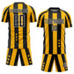 Custom Gold Black-White Stars And Squares Sublimation Soccer Uniform Jersey Limited
