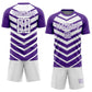 Custom Purple White Arrow Shapes Sublimation Soccer Uniform Jersey Limited