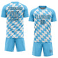 Custom White Sky Blue-Black Bavarian Flag Sublimation Soccer Uniform Jersey Limited
