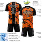 Custom Bay Orange Black-White Abstract Fluid Sublimation Soccer Uniform Jersey Limited