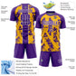 Custom Purple Gold-White Irregular Shapes Sublimation Soccer Uniform Jersey Limited