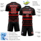 Custom Black Red-White Halftone Dots Sublimation Soccer Uniform Jersey Limited