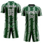 Custom Green White-Black Pinstripe Sublimation Soccer Uniform Jersey Limited