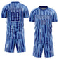 Custom Light Blue Royal-White Pinstripe Sublimation Soccer Uniform Jersey Limited