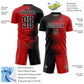 Custom Red Black-White Gradient Arrow Sublimation Soccer Uniform Jersey Limited